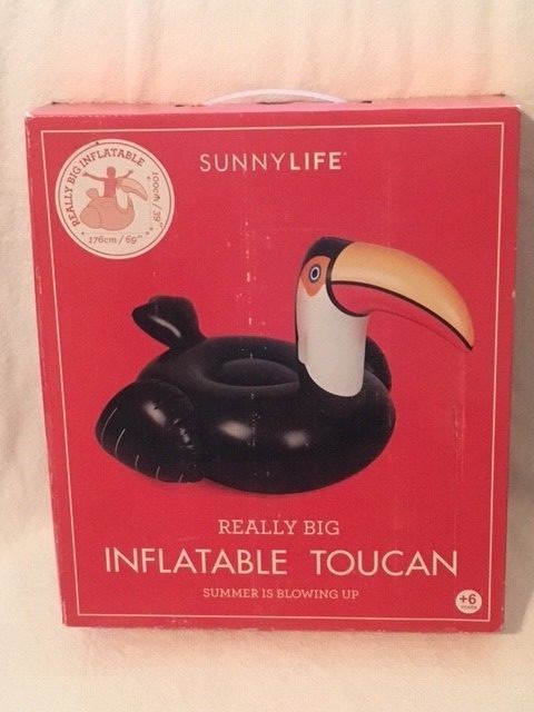SUNNYLIFE GIANT REALLY BIG INFLATABLE TOUCAN FLOAT - NIB