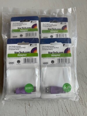 LOT OF 10, STARTECH, GC46FMKEY, USB to PS/2 Keyboard Adapter USB A Male
