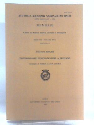 Testimonianze Fenicio-puniche A Oristano (Sabatino Moscati - 1988) (ID:26368)