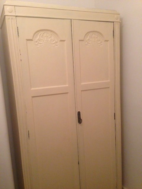 Small Painted Wood Wardrobe With Lock And Key And Lovely Ball