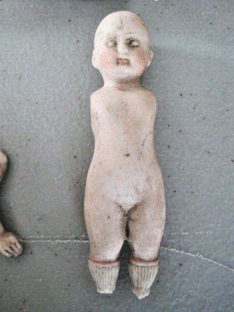 Vintage Porcelain Doll Part Lot:Germany Doll Body~4 Mangelsen's Lady Head/Hands+