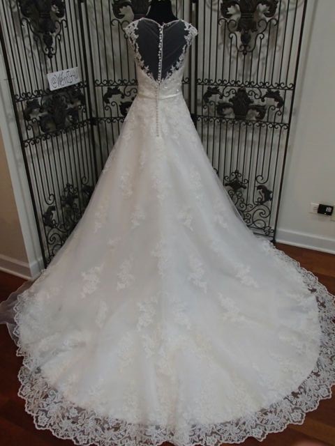 1250W MAGGIE SOTTERO SZ 12 MORGAN 6MS186 IVORY LACE  $2445 WEDDING GOWN DRESS
