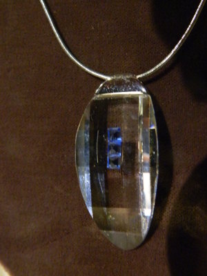 Preciosa Sterling Silver faceted Crystal Light Blue Necklace Czech Rep BOX