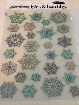 CREATIVE IMAGINATIONS 3D EPOXY STICKERS  BITS & BAUBLES SNOWFLAKES COLORFUL XMAS