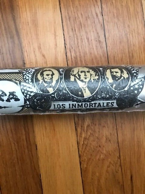 Vtg 60s 70s Sealed Foil Wallpaper Havana Cigar Theme Black