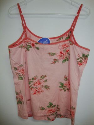 April Cornell New Pink Rose Camisole XL Extra Large Vintage Romantic Floral NWT