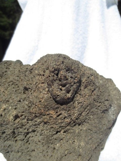 Chinook Columbia River Ram's Head/Two Human Faces Anthropomorphic Effigy Mortar