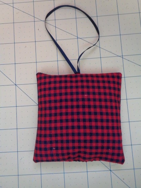 Handcrafted  Deer Head Decorative Balsam Filled Pillow Ornament Buffalo Check