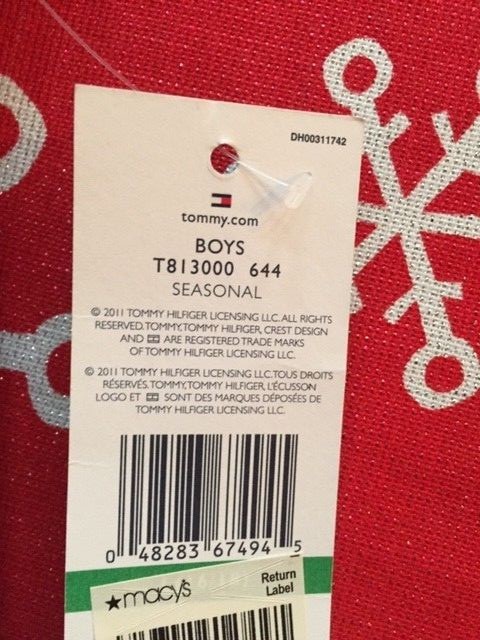 NWT Tommy Hilfiger Boys Large 16/18 V neck Red sweater vest 100% cotton