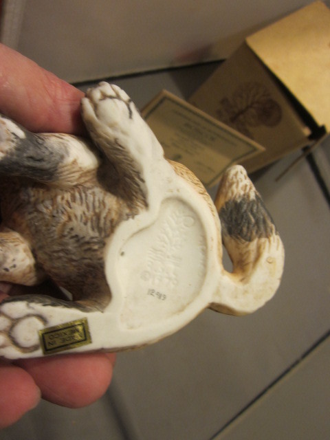 VINTAGE ROSCOE THE RED FOX KIT REDFOX ROGER BROWN SCULPTURE COA  USA IN BOX