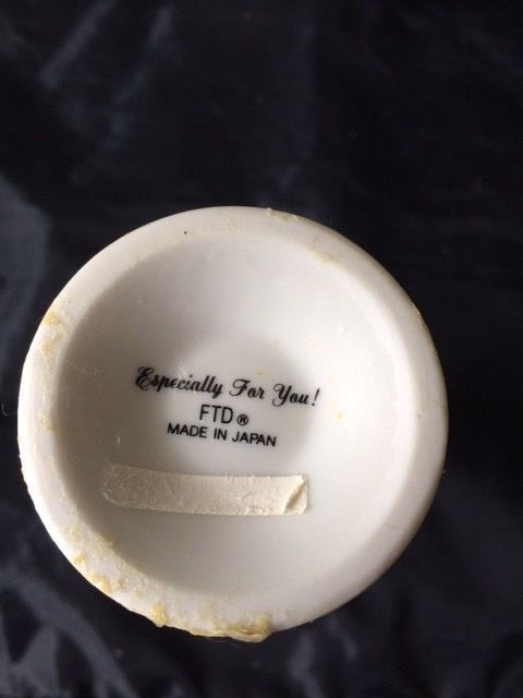 Vintage Flowered Ceramic FTD Vase, Made in Japan, 6 1/2 