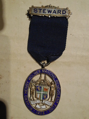 Inghilterra medaglia in argento e smati della massoneria 1923
