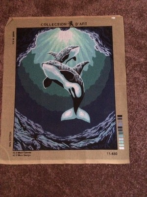 Orcas Killer Whales Tapestry Canvas Collection D/'Art