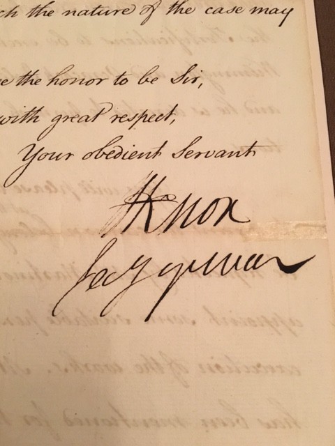 1794 Henry Knox ALS Secy WAR, Fortifications WILMINGTON Ocracoke Inlet, Carolina