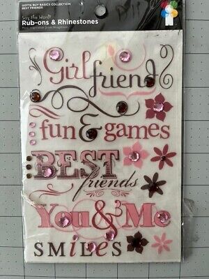 Rub-Ons & Rhinestones ''Say The Word'' Best Friends Collection Scrapbook Stickers