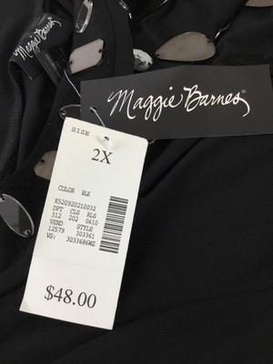 Maggie Barnes Size 2X Black Shirt