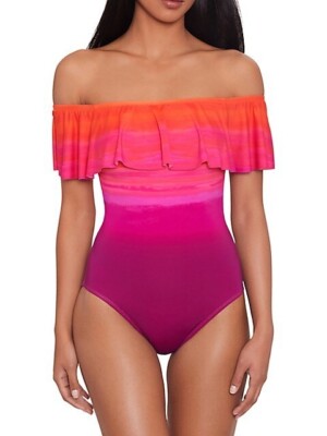 Lauren Ralph Lauren One Piece Lauren Dip Dye Ruffle Off Shoulder One Piece 10