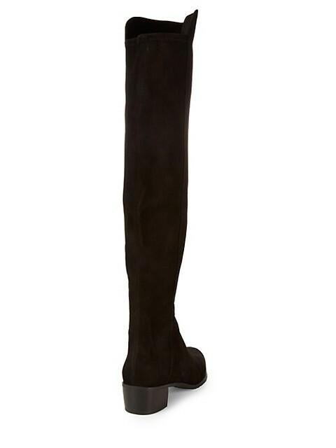 Pre-owned Stuart Weitzman All Serve Suede Over-the-knee Boots, Black Color, Size 8