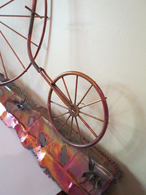 Vtg Metal Bicycle Wall Decor Bike Wall Art MCM Enesco