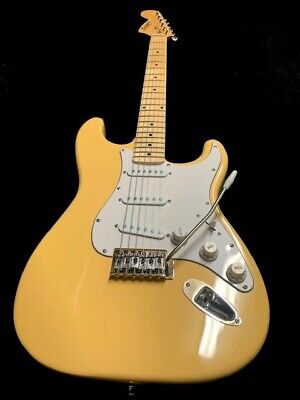 NEW 6 STRING STRAT STYLE ASH ELECTRIC GUITAR HENDRIX REVERSE TV YELLOW 42MM