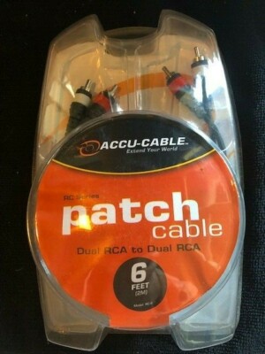 Accu-Cable RC-6 6' dual RCA to dual RCA patch cable NEW