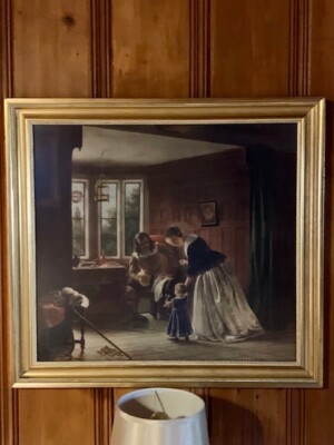 The First Step by Richard Caton Woodville - Large Vintage Framed Art Print