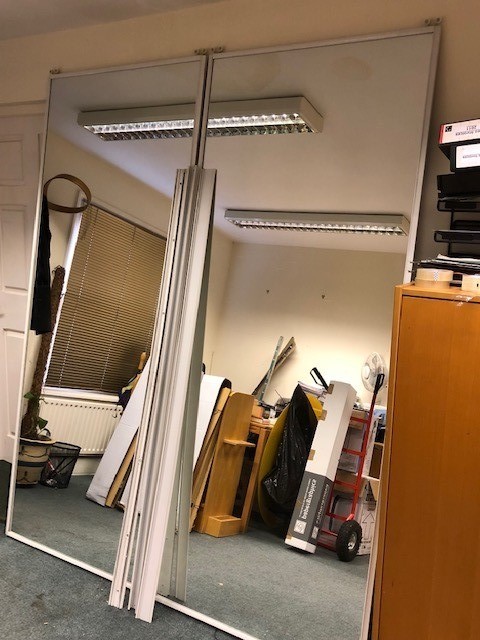 Mirrored Sliding Wardrobe Door Kit H 2260 Mm W 900mm X2 Ie