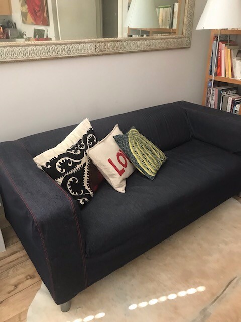 Ikea Klippan Sofa Dark Denim Blue Removable Cover 6 Months Old