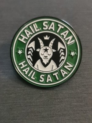 HAIL SATAN HORROR COFFEE FUNNY pin Badge Patch New High Quality