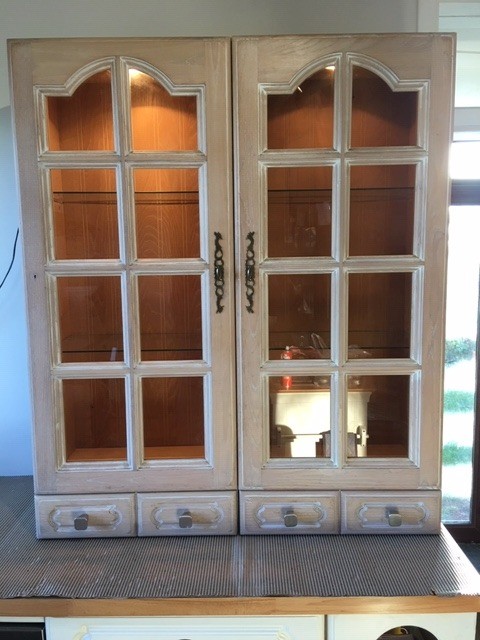 Kitchen Units - Wall/Worktop Mounted Glass Door Cabinets (2) | in