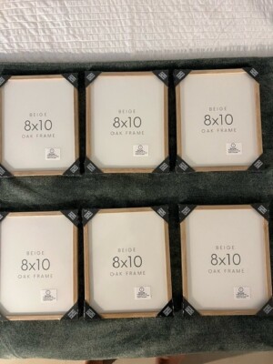 **PACK OF SIX** 8x10 HAUS & HUES Oak Frames NEW Beige Beautiful Real Wood Frame 