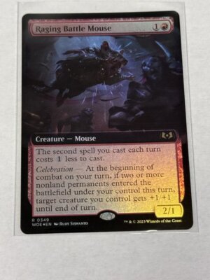 Raging Battle Mouse Extended Art Wilds of Eldraine Foil #349 MTG