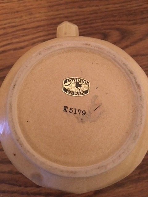 VINTAGE INARCO JAPAN E 5179 MID CENTURY BROWN CERAMIC MILK PITCHER