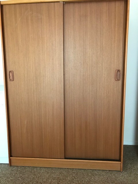 Wooden Wardrobe With Two Wooden Sliding Doors One Hanging Rail Below Top Shelf In Burgess Hill West Sussex Gumtree
