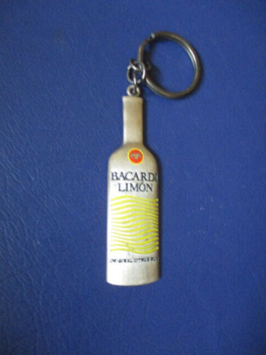 Bacardi Limon Keychain Mini Metal Bottle Keychain  Bar, Gift Idea, Rum