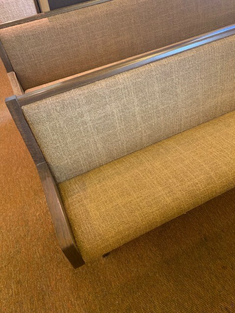 Used Church Pews 90 inches long, tan in color. a total of 10 Available