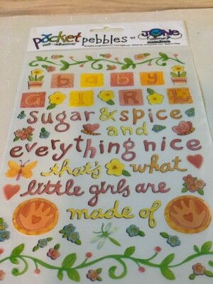 CREATIVE IMAGINATIONS 3D EPOXY STICKERS  PACKET PEBBLES BABY GIRL SUGAR SPICE