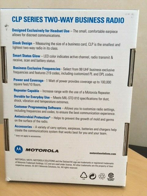 NEW MOTOROLA CLP1040 UHF 1W 4CH BUSINESS RADIO SUPER SMALL