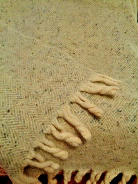 EDDIE DOHERTY Donegal pure new wool tweed fringed throw Ardara, Ireland