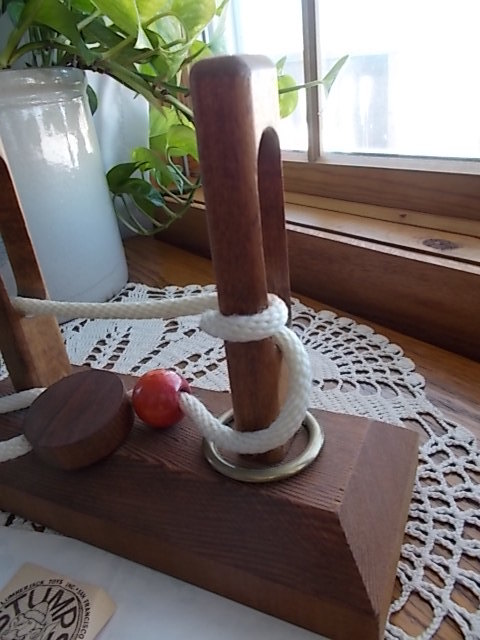 Vintage 1979 STUMPS Lumberjack Toys Wooden Brain Teasers Office Puzzle SOLUTION!