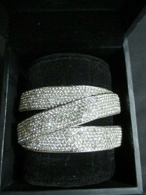 NADRI Silver and Rhinestone Criscross Bracelet