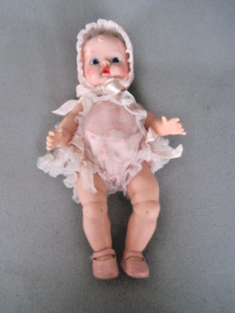 '50's Vogue Ginnette Drink+Wet Baby Doll Blue Painted Eyes Original Outfit+Shoes