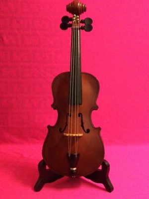 The San Francisco Music Box Company Wooden Violin Musical Box w