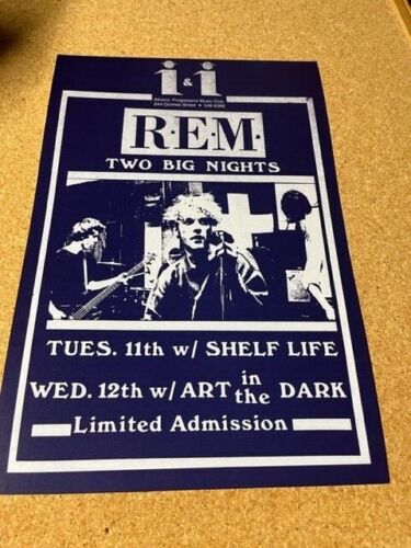 R.E.M. 1983 Athens GA I and I Club Cardstock Concert Poster 12"x18"