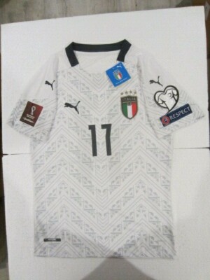 PUMA CIRO IMMOBILE ITALY EURO WC QUALIFIERS MATCH WHITE AWAY JERSEY 2020-2021