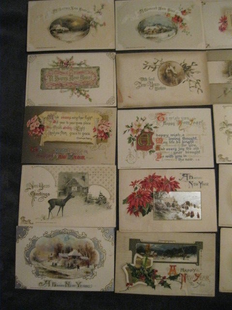 x92 1910-1914 John Winsch Happy New Year Swastika  Glitter Embossed Victorian