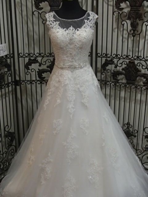 1250W MAGGIE SOTTERO SZ 12 MORGAN 6MS186 IVORY LACE  $2445 WEDDING GOWN DRESS