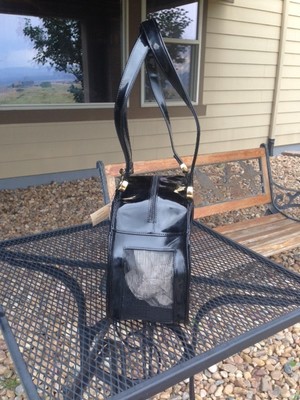 Dog/Cat/Pet/Carrier/Purse/Tote/Bag - Puchibag Bowling Ball - Black Patent - NEW