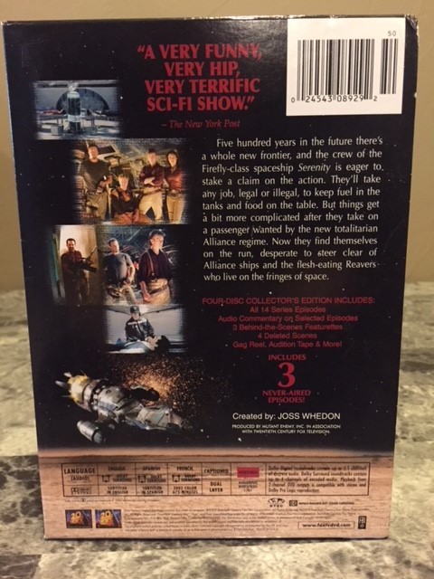 Firefly The Complete Series Empty DVD Slide Case NO DISCS INCLUDED 2002