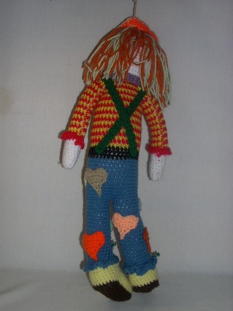 KNITTED CROCHETED    PLUSH STUFFED CLOWN